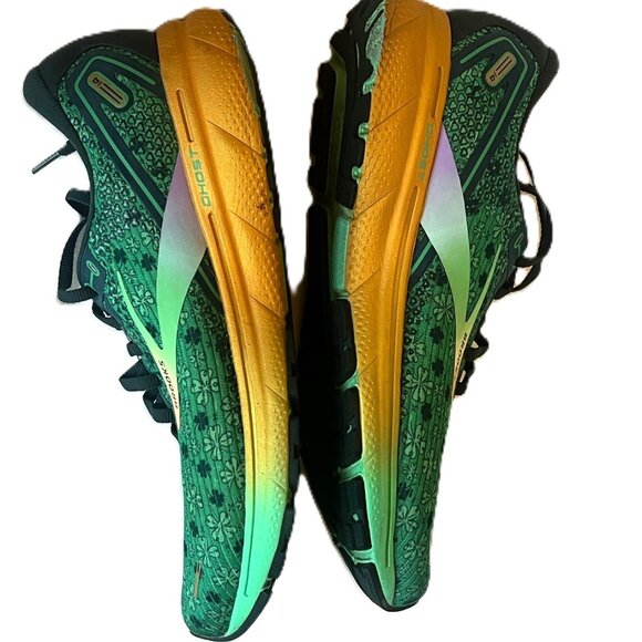Ghost 14 Brooks Men Shamrocks Run lucky 11 Green Gold St Patty’s Day Green Irish - Picture 4 of 10